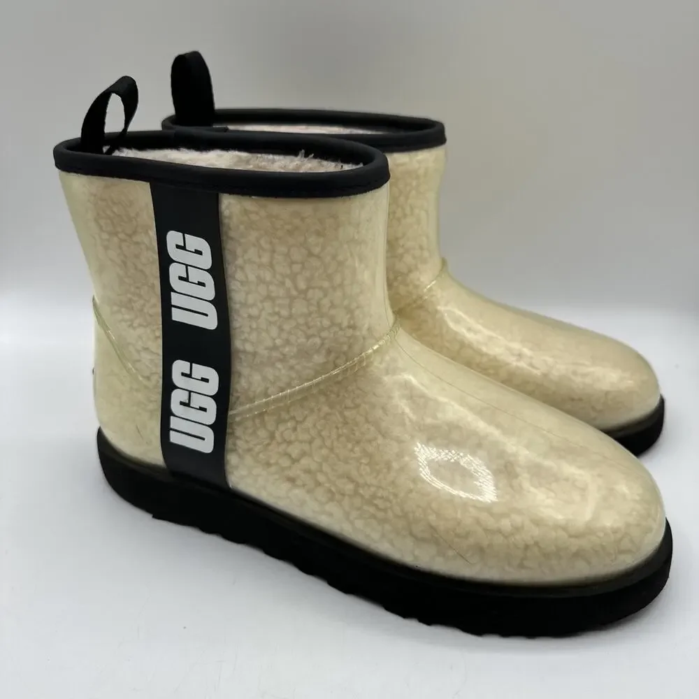 UGG Drizlita Clear Shepra Rain Boots Women's US 9 Natural Waterproof